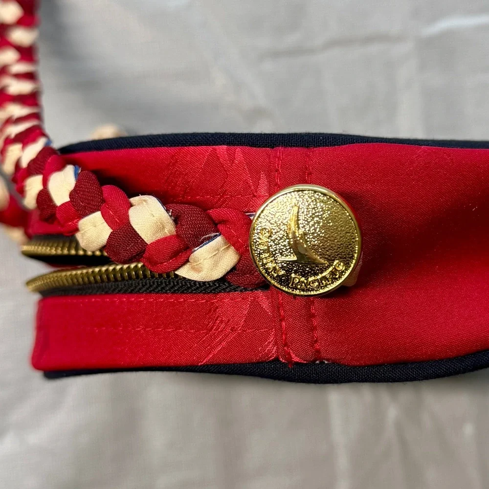 HP ❤️ Round Crossbody Bag made with Upcycyled Cathay Pacific Uniform - Picture 6 of 10